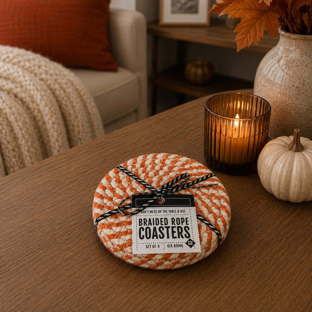 Fall Fabric Coasters — Select Your Pack & Color Story