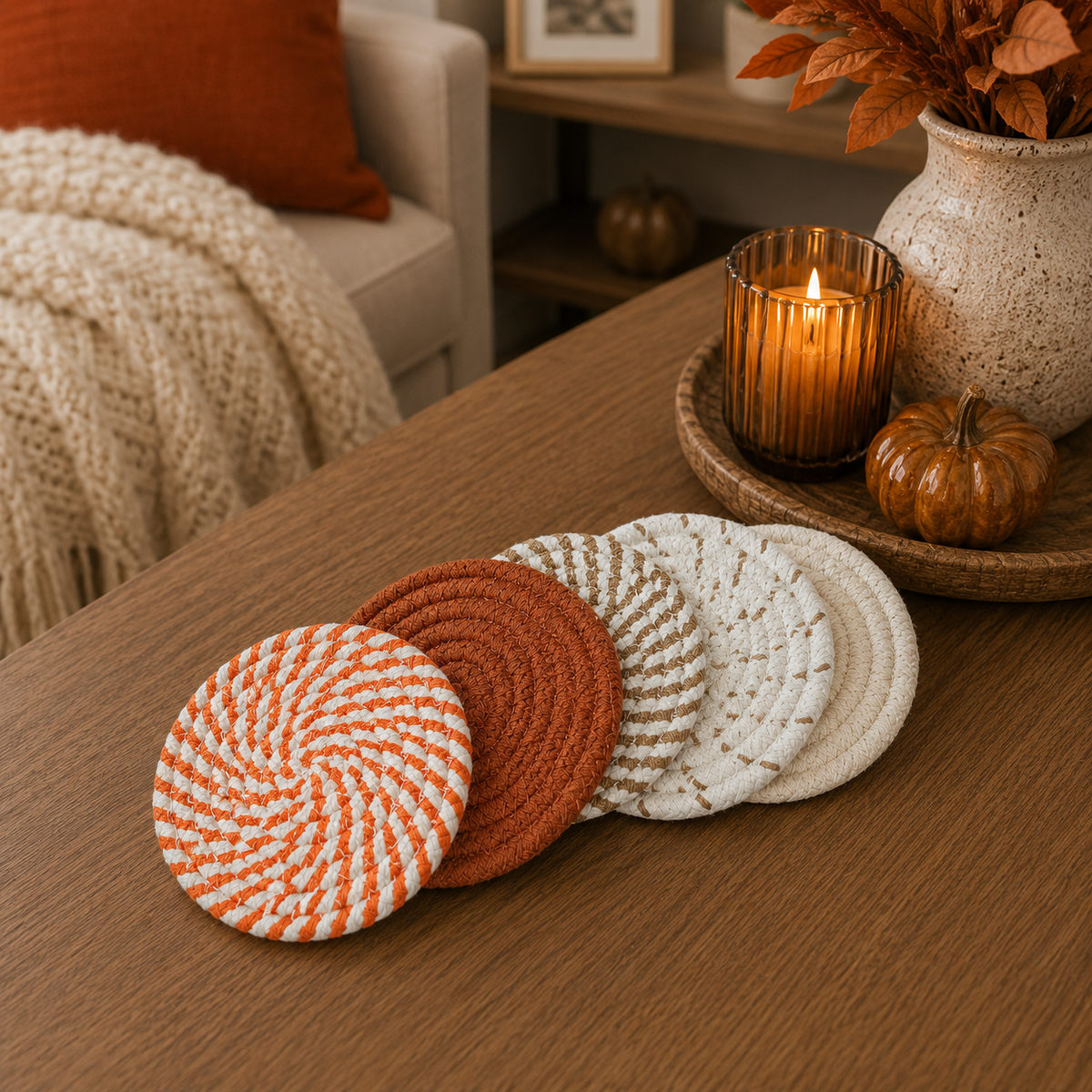 Fall Fabric Coasters — Select Your Pack & Color Story