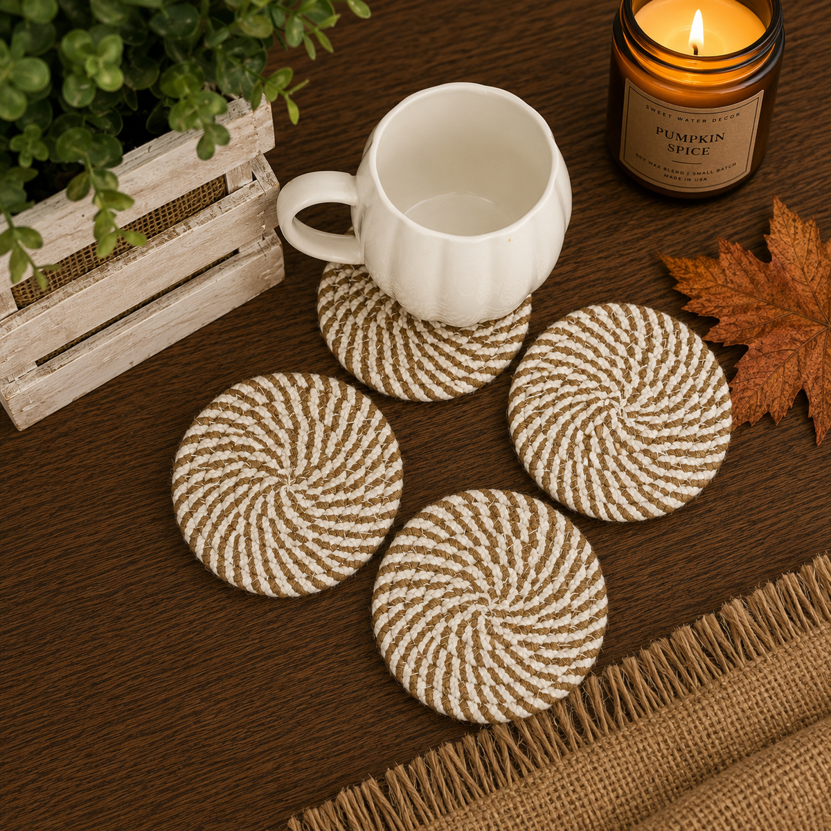 Fall Fabric Coasters — Select Your Pack & Color Story