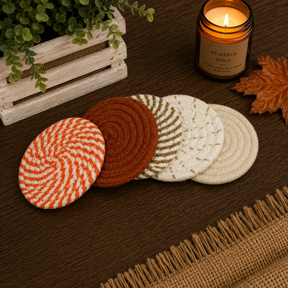 Fall Fabric Coasters — Select Your Pack & Color Story