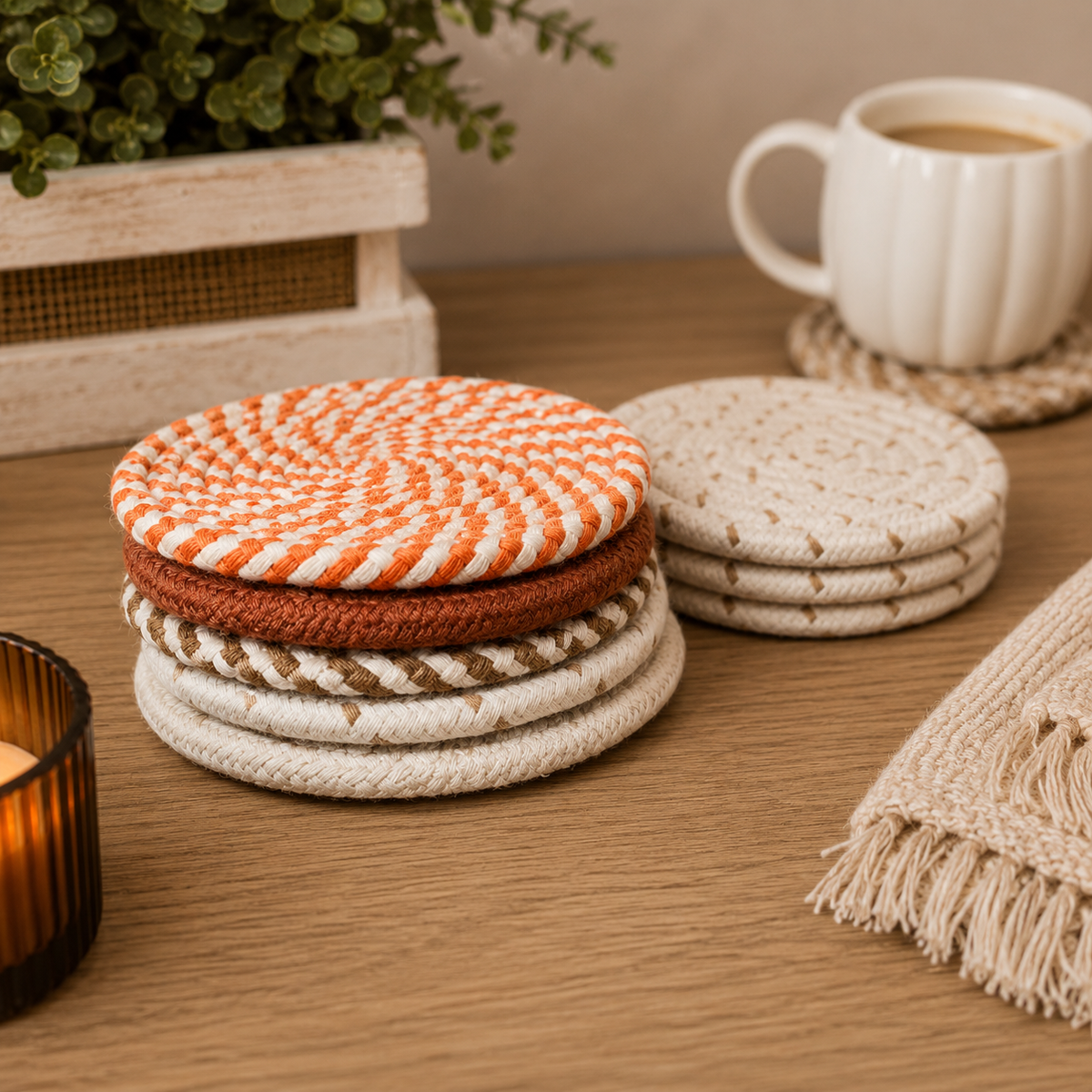 Fall Fabric Coasters — Select Your Pack & Color Story