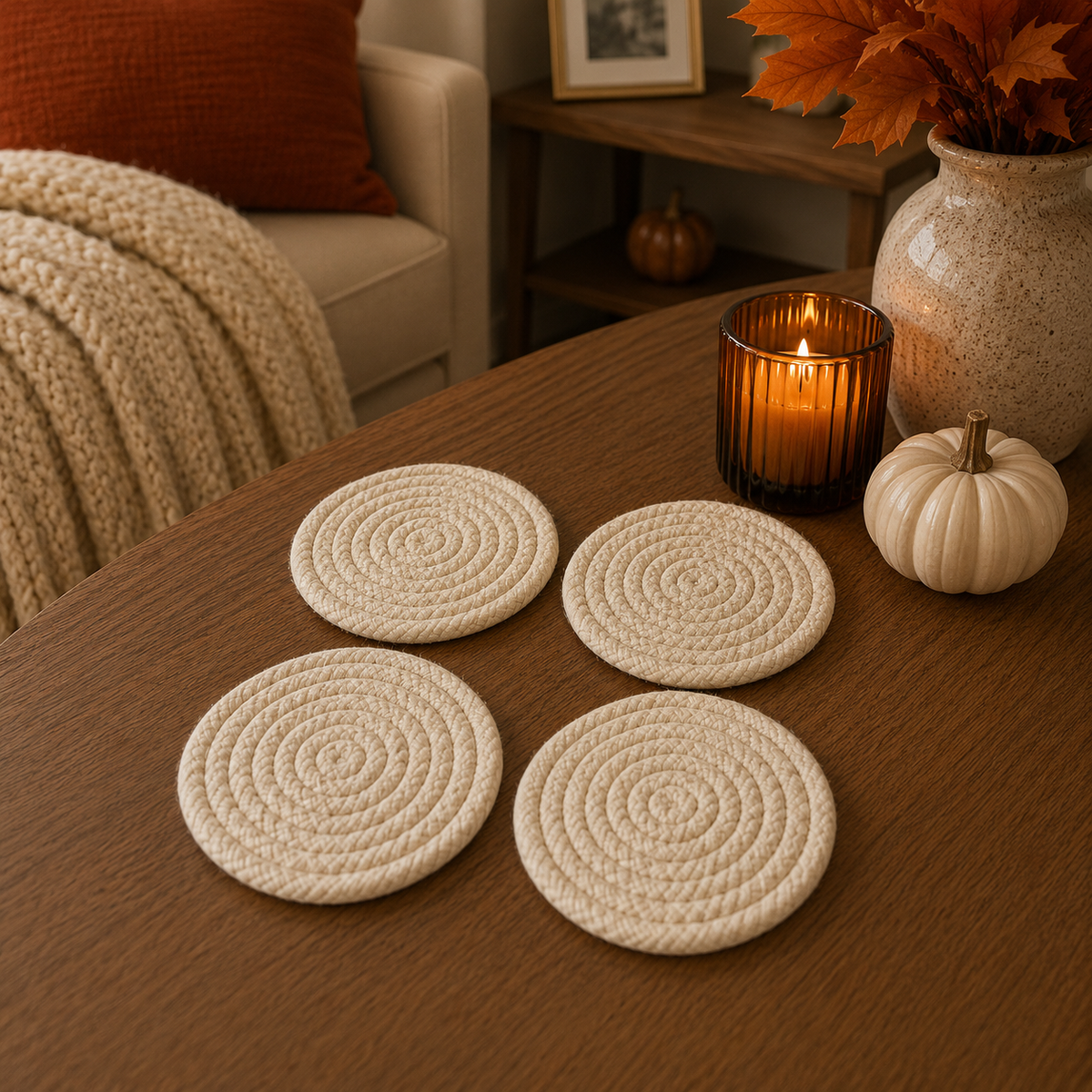 Fall Fabric Coasters — Select Your Pack & Color Story