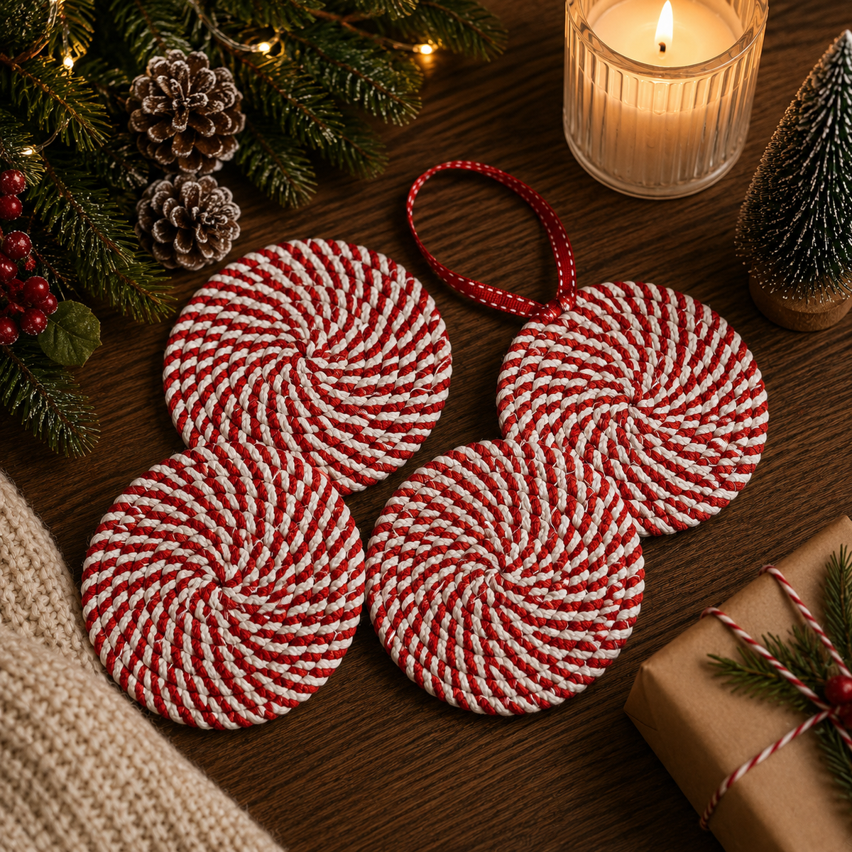 Candy Cane Coaster PRE-ORDER — Select Your Color