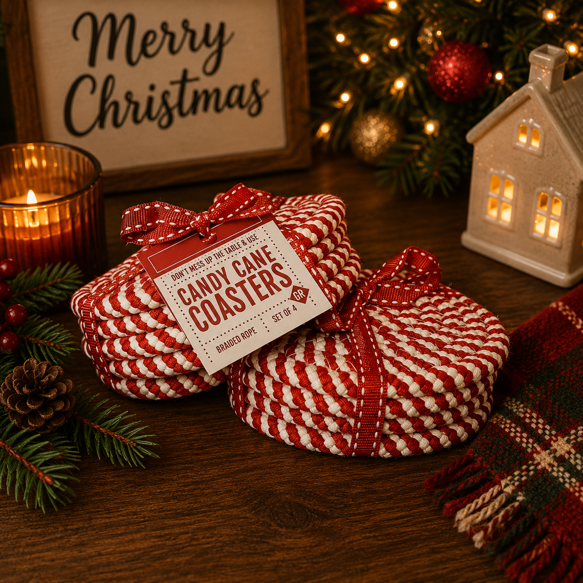 Candy Cane Coaster PRE-ORDER — Select Your Color