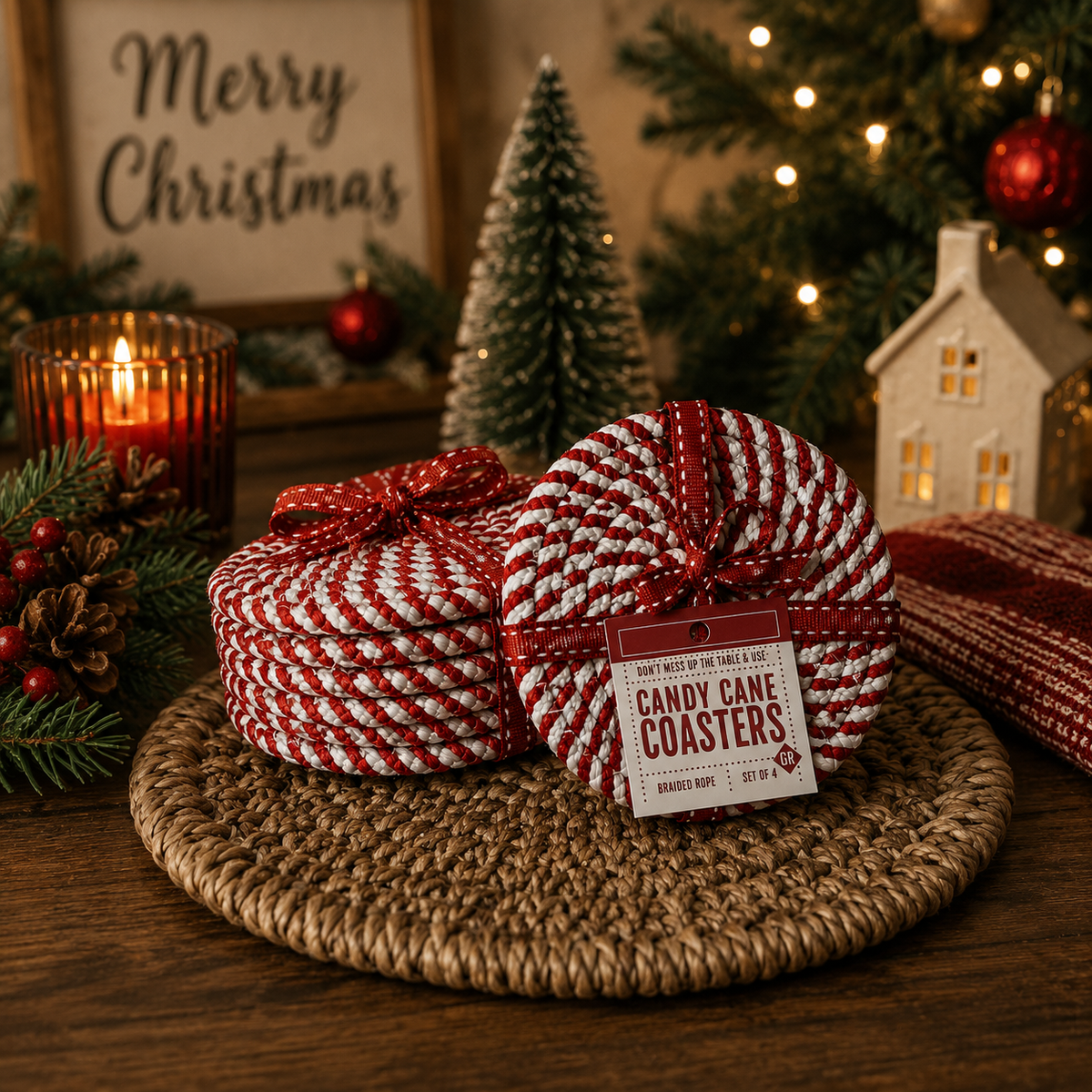 Candy Cane Coaster PRE-ORDER — Select Your Color