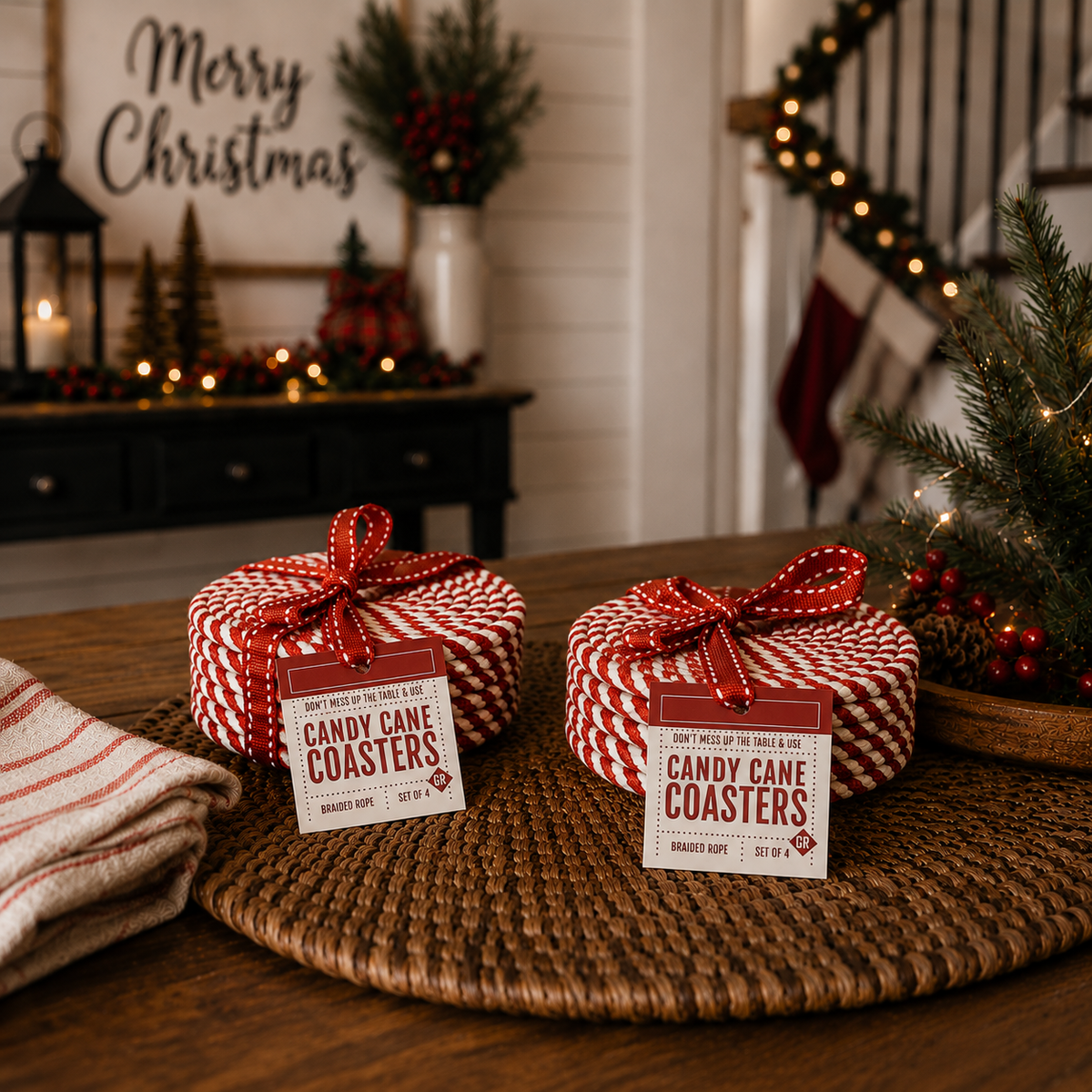 Candy Cane Coaster PRE-ORDER — Select Your Color