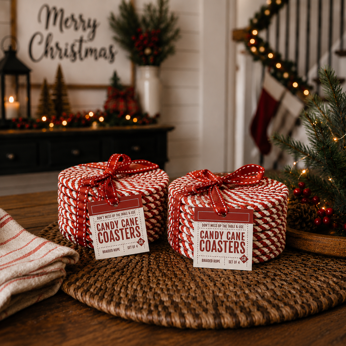 Candy Cane Coaster PRE-ORDER — Select Your Color