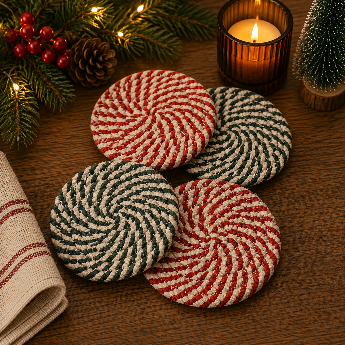 Candy Cane Coaster PRE-ORDER — Select Your Color