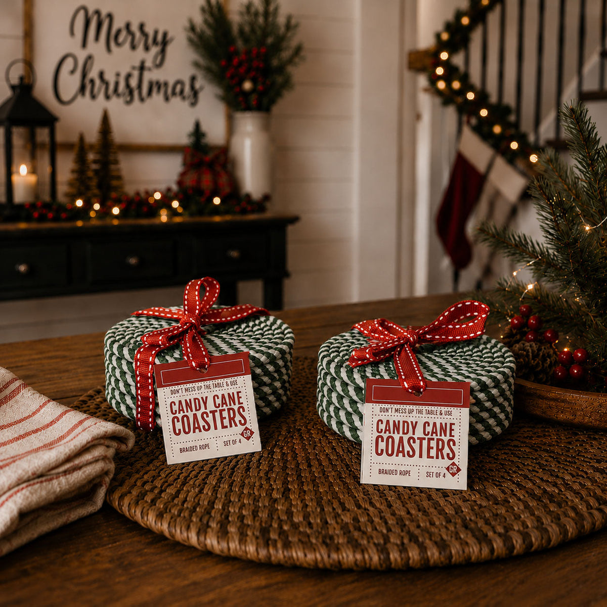 Candy Cane Coaster PRE-ORDER — Select Your Color