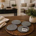 Black & White Braided Rope Coasters (Set of 4)