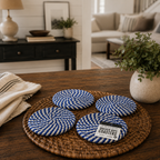 Blue & White Braided Rope Coasters (Set of 4)