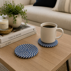 Blue & White Braided Rope Coasters (Set of 4)