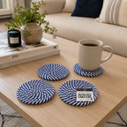 Blue & White Braided Rope Coasters (Set of 4)