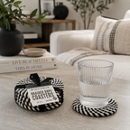 Black & White Braided Rope Coasters (Set of 4)