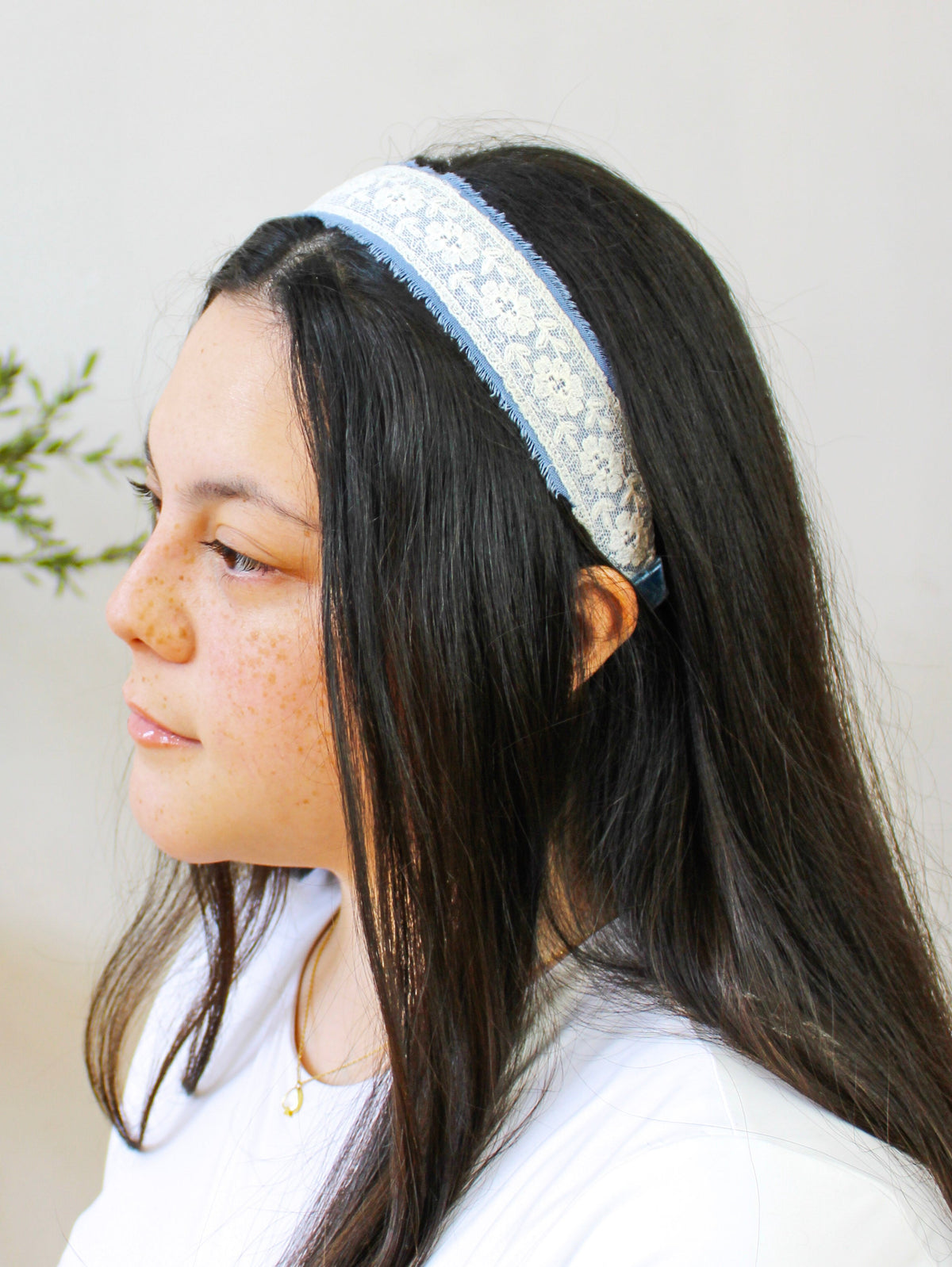 Clara Lace and Linen Headband — Select Your Color