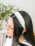 Clara Lace and Linen Headband — Select Your Color