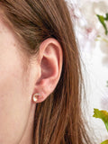 Pebble Stud Earrings - Rose Gold — Select Your Gemstone