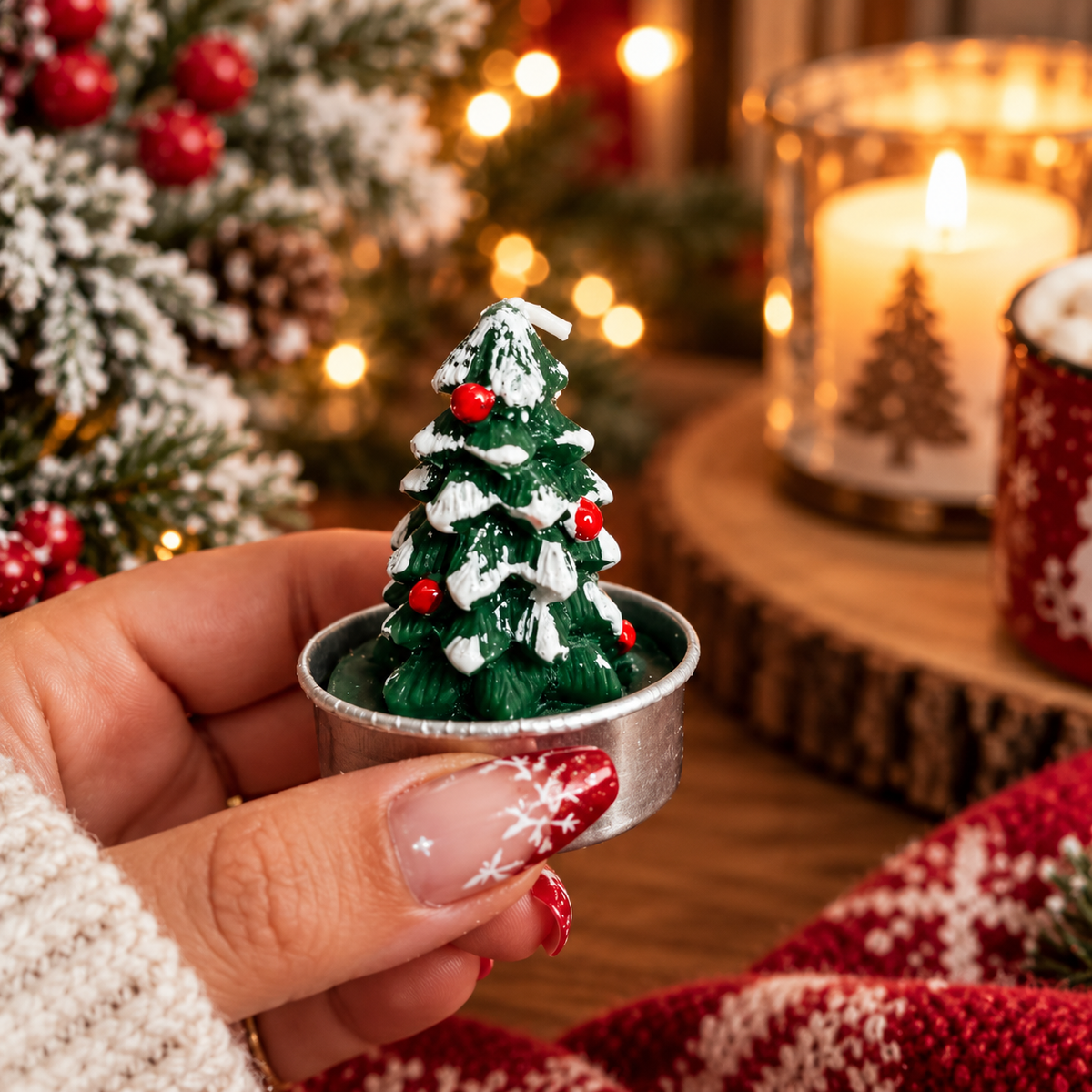 Mini Tree Shaped Unscented Candles - 3 pack