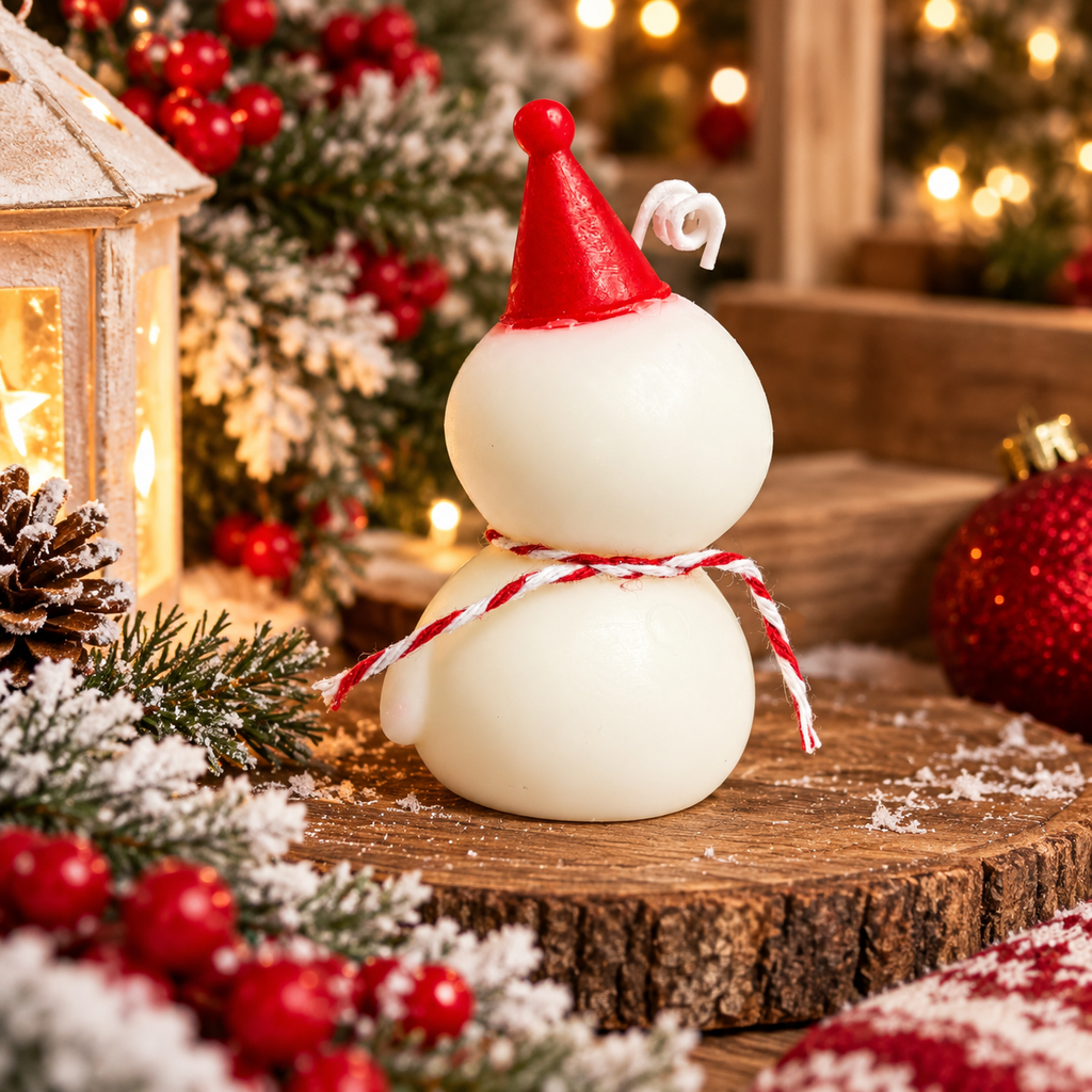 Snowman Shaped Mini Candle