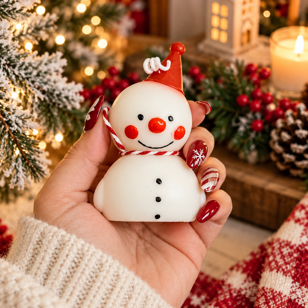 Snowman Shaped Mini Candle