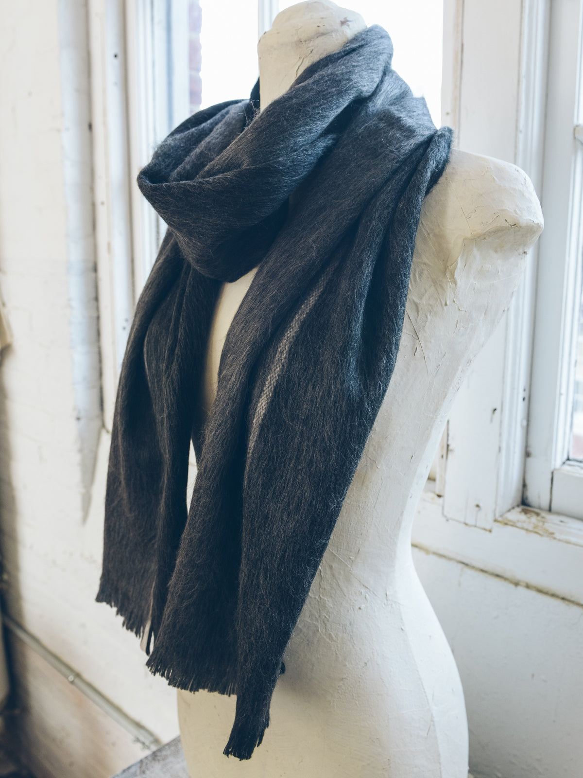Brushed Alpaca Striped Scarf — Select Your Color