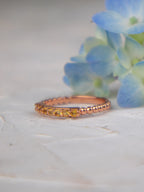 Delicate Rose Gold and Citrine Band — Select Your Size