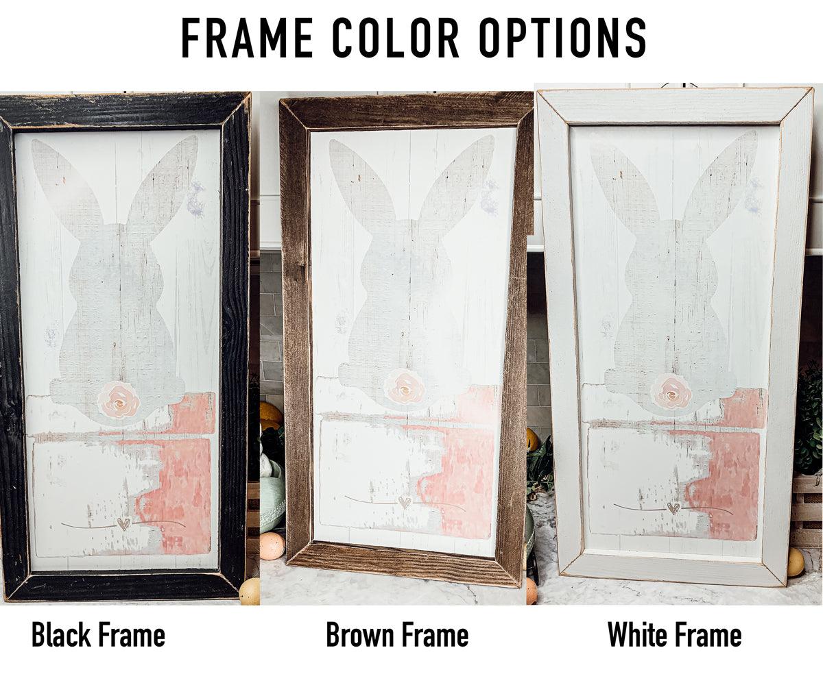 Rustic Bunny Tail Framed Wall Hanging — Select Your Frame Color