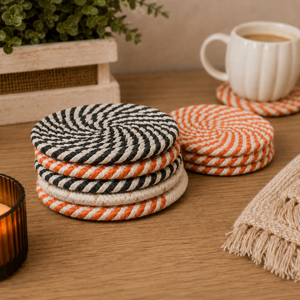 Fall Fabric Coasters — Select Your Pack & Color Story