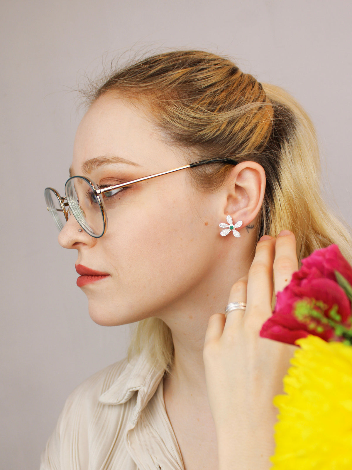 Five Petal Wild Flower Earrings — Select Your Color