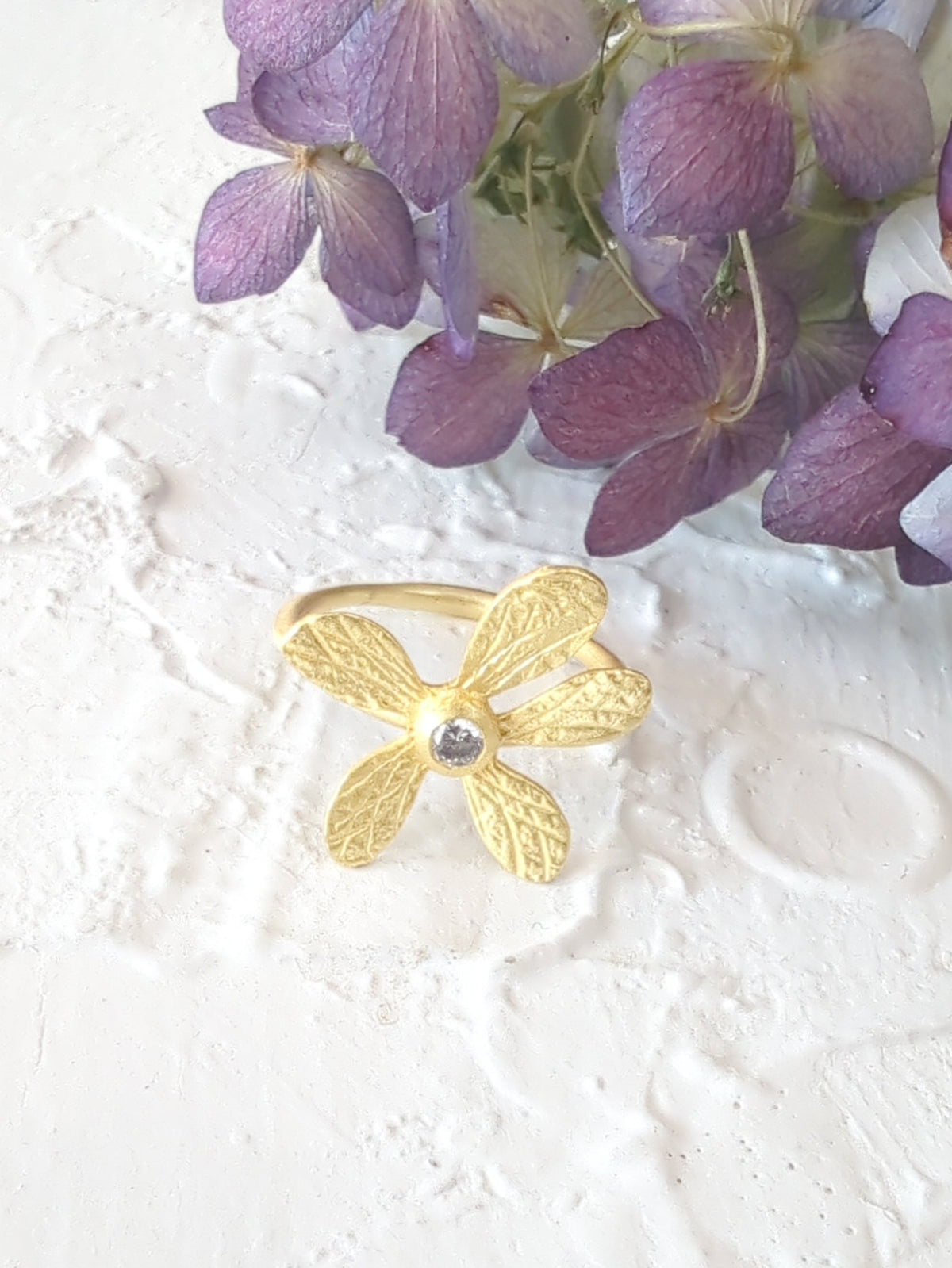 Five Petal Wildflower Ring — Select Your Color & Size