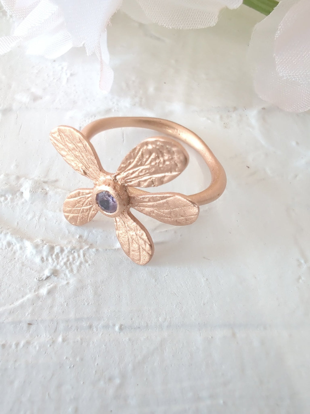 Five Petal Wildflower Ring — Select Your Color & Size