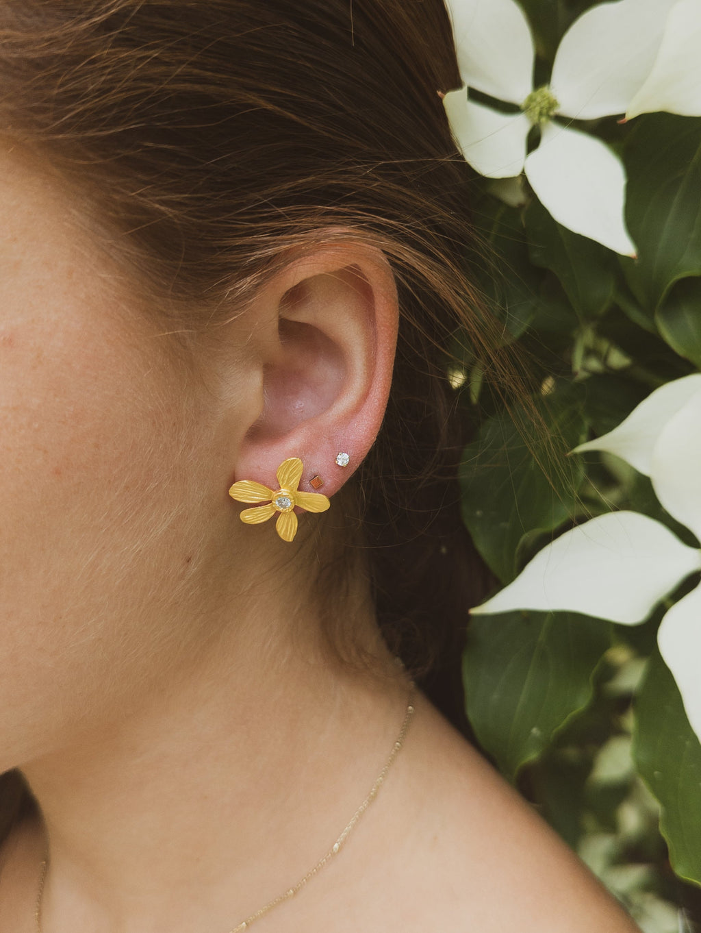 Five Petal Wild Flower Earrings — Select Your Color