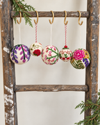 Hand Felted Wool Ball Ornament - Berry Spray