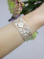 Floral Filigree Cuff Bracelet — Select Your Color