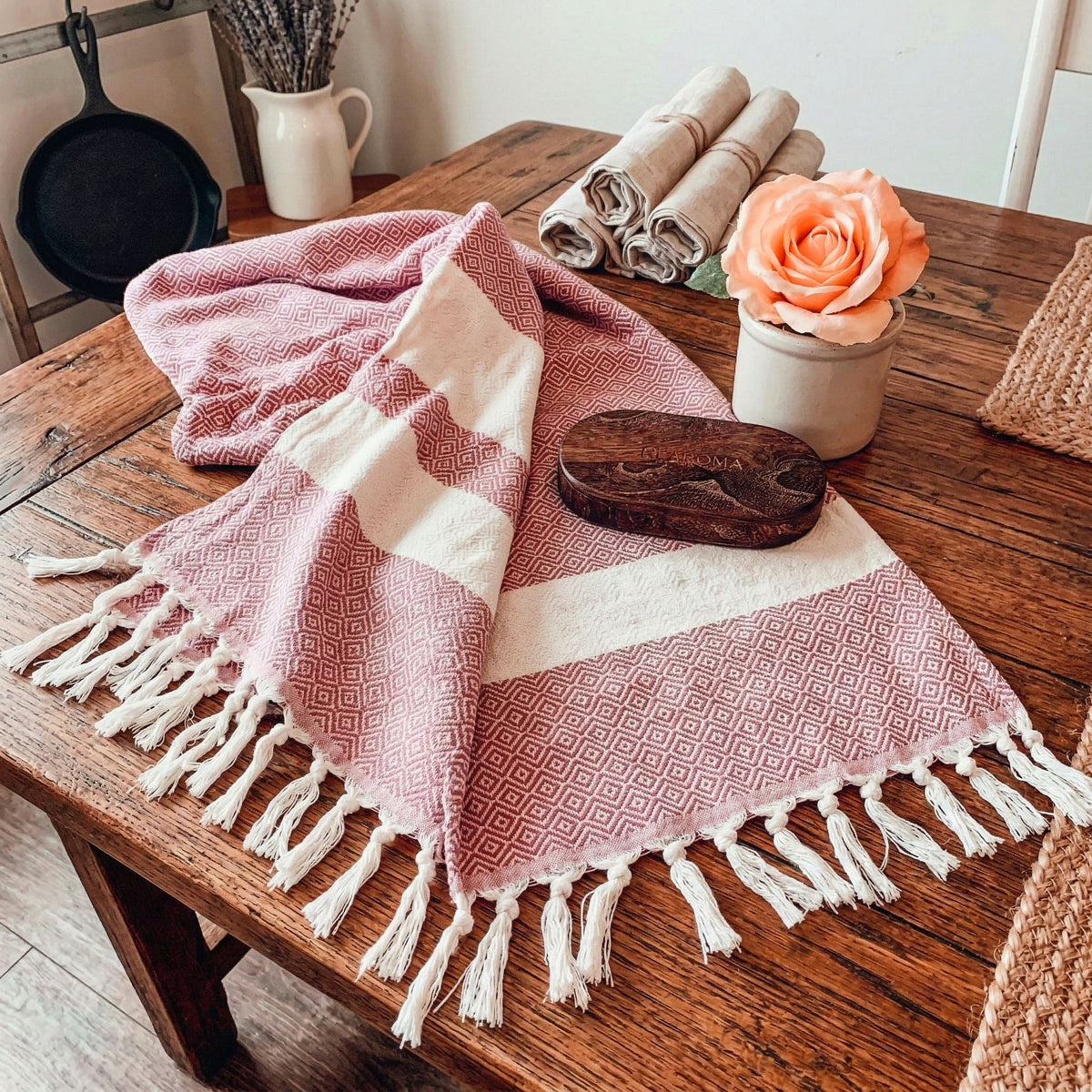 Haley Diamond XL Turkish Cotton Towel — Select Your Color