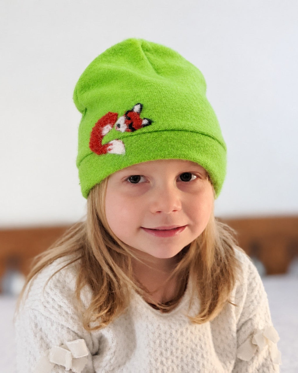 Sleeping Fox Cashmere Hat - Child — Select Your Color