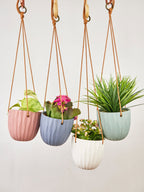 Virago Modern Hanging Planter - Waves — Select Your Color
