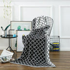 Geo Double-Sided Medium Weight Cotton Soft Knit Throw Blanket — Select Your Color