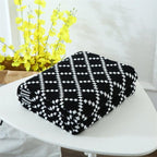 Geo Double-Sided Medium Weight Cotton Soft Knit Throw Blanket — Select Your Color