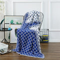 Geo Double-Sided Medium Weight Cotton Soft Knit Throw Blanket — Select Your Color
