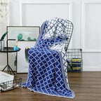 Geo Double-Sided Medium Weight Cotton Soft Knit Throw Blanket — Select Your Color