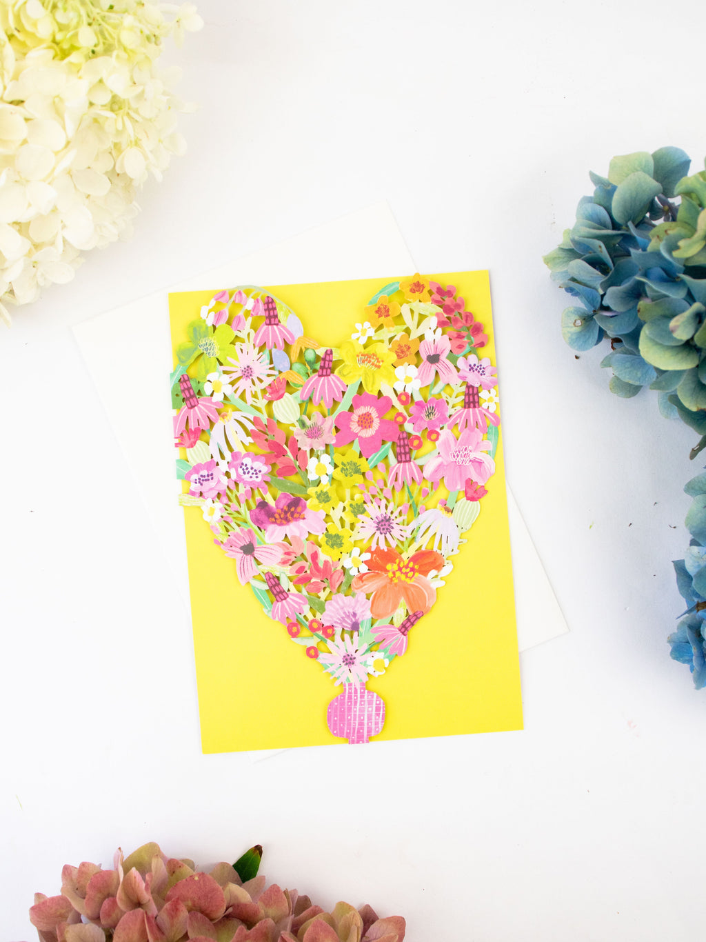 Heart Bouquet Laser-Cut Blank Card