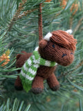 Softie Handknit Highland Cow Ornament — Select Your Color