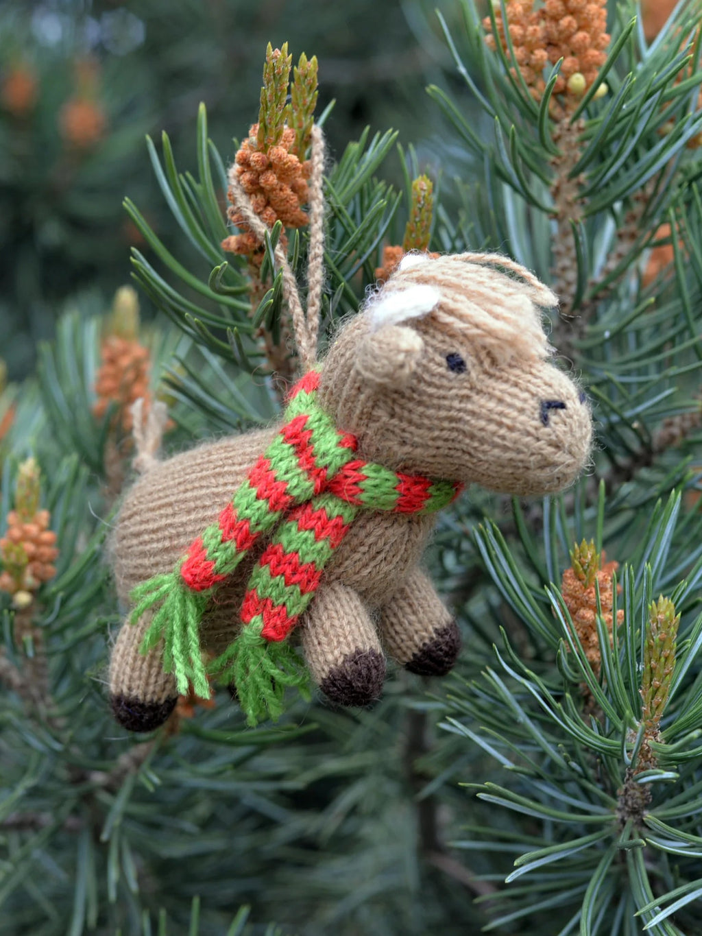 Softie Handknit Highland Cow Ornament — Select Your Color