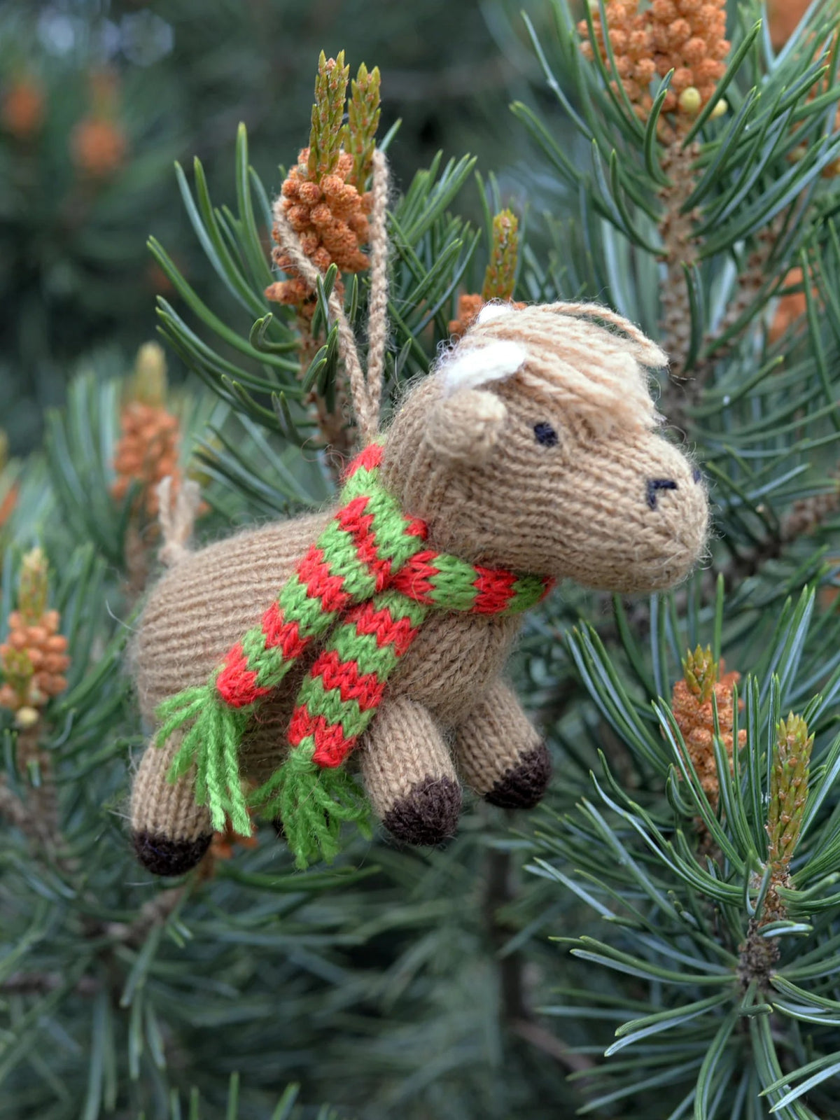 Softie Handknit Highland Cow Ornament — Select Your Color