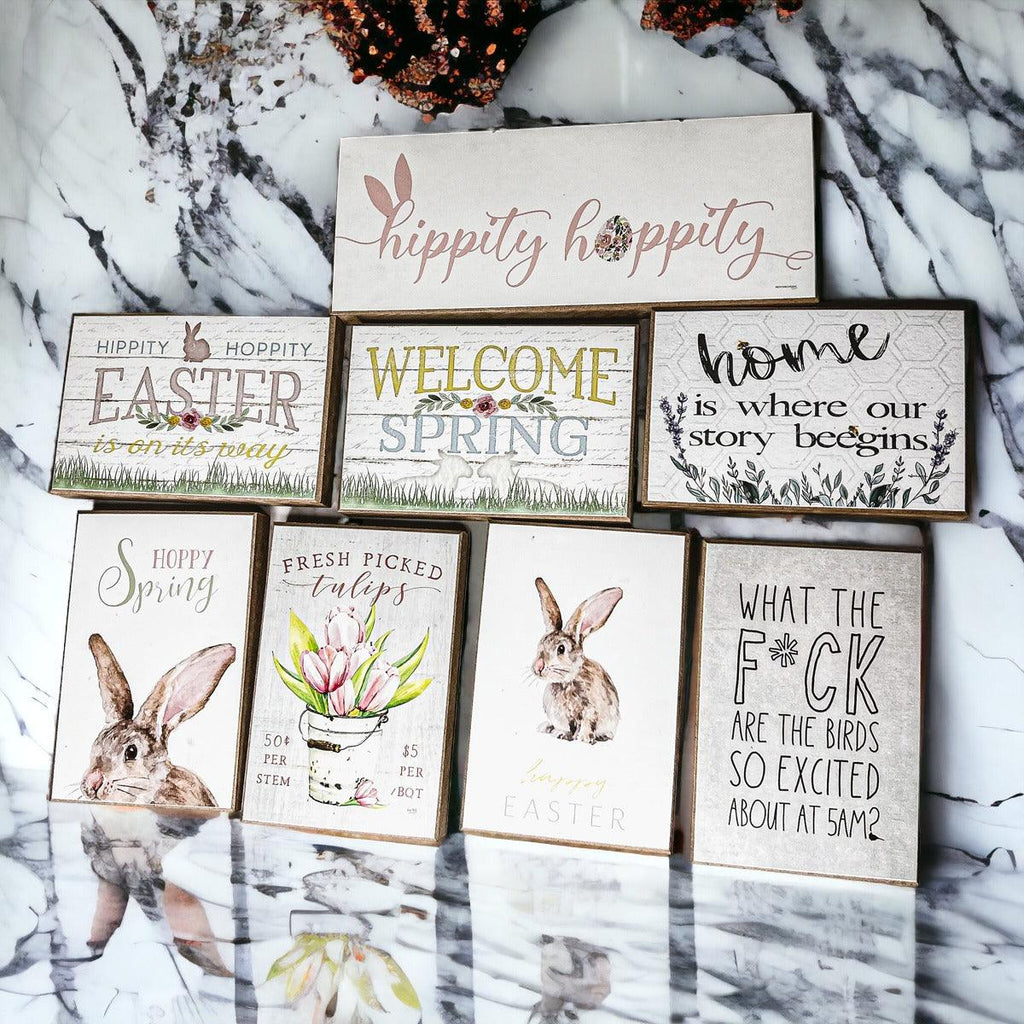 Wooden "Home is Where Our Story BEEgins" Sign