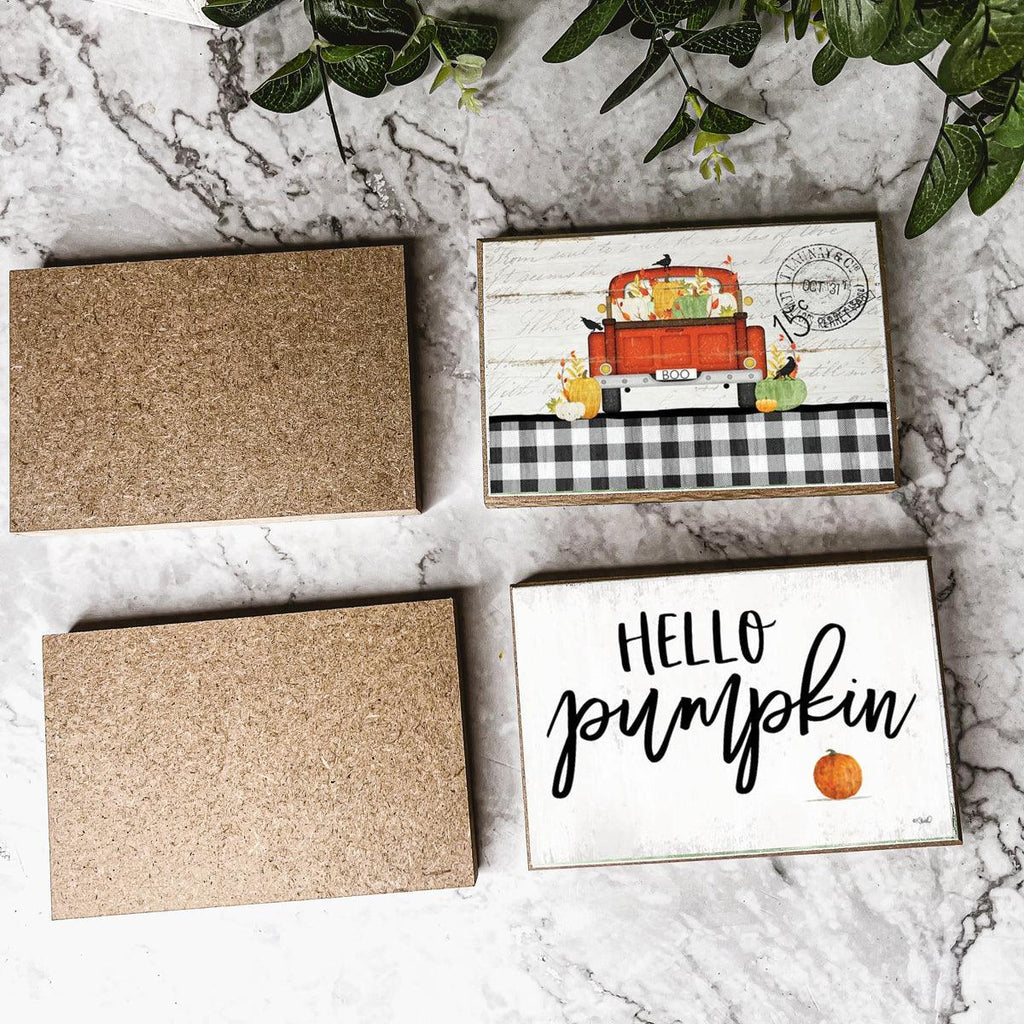Handmade Wooden "Hello Pumpkin" Block Sign