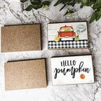 Handmade Wooden "Hello Pumpkin" Block Sign