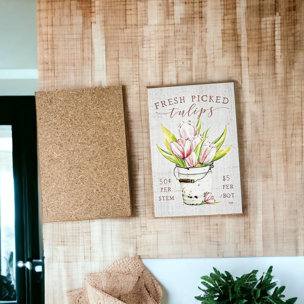 Wooden "Fresh Picked Tulips..." Block Sign