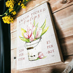 Wooden "Fresh Picked Tulips..." Block Sign
